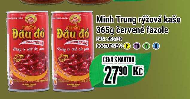 Minh Trung rýžová kaše 365g červené fazole 