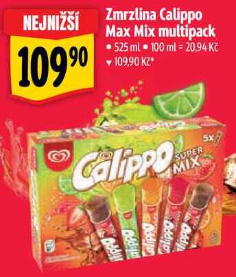 Zmrzlina Calippo Max Mix multipack, 525 ml 