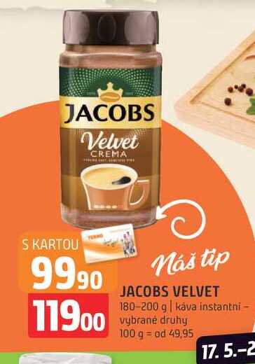 Jacobs Velvet instantní káva 180- 200g