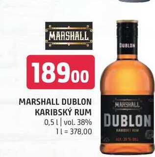 Marshall dublon karibský rum 38% 0,5l