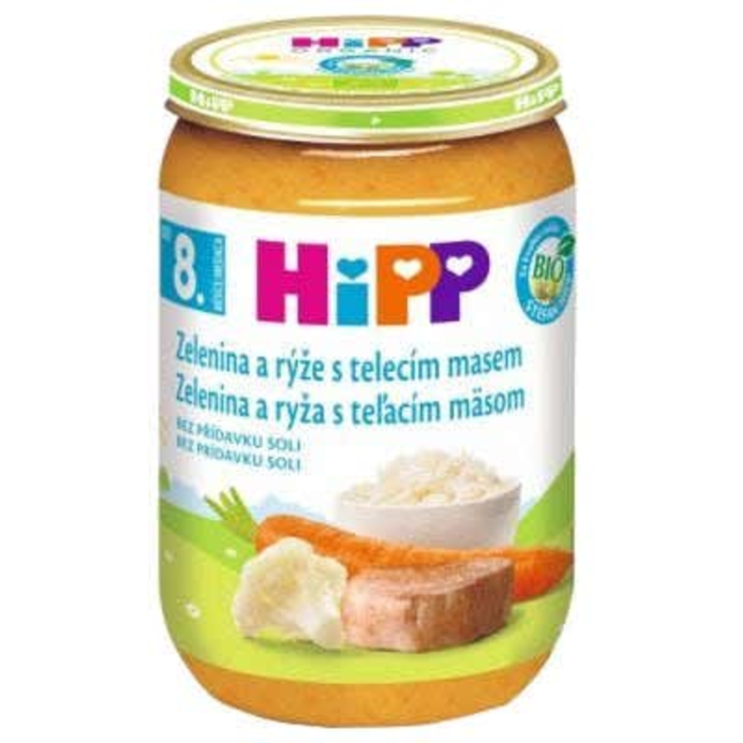 HiPP BIO Zelenina a rýže s telecím masem