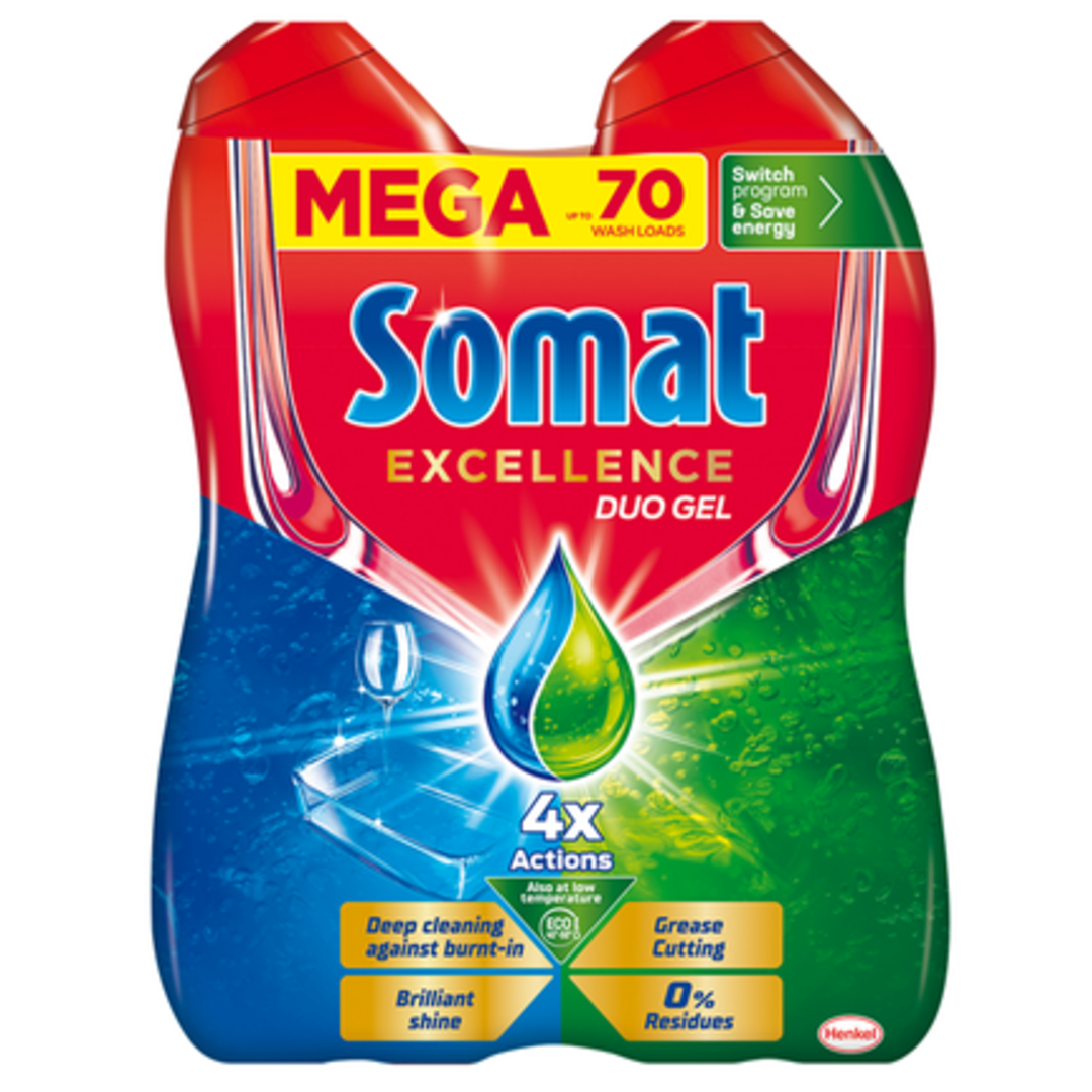 Somat Excellence Duo gel do myčky proti mastnotě 1,260l
