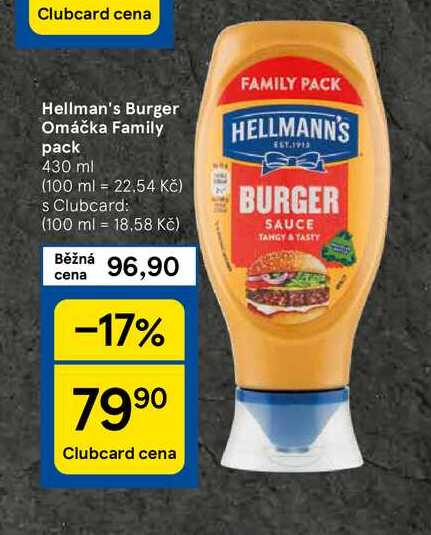 Hellman's Burger Omáčka Family pack, 430 ml