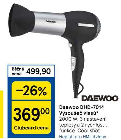 Daewoo DHD-7014 Vysoušeč vlasů, 2000 W