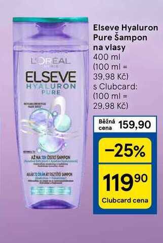Elseve Hyaluron Pure Šampon na vlasy, 400 ml