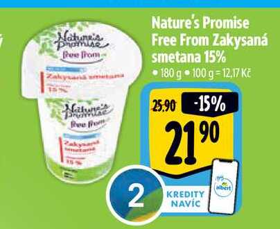 Nature's Promise Free From Zakysaná smetana 15% •180 g 
