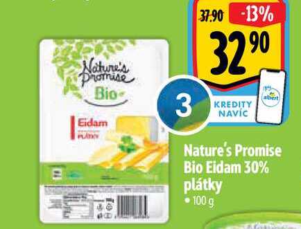   Nature's Promise Bio Eidam 30% plátky •100 g 