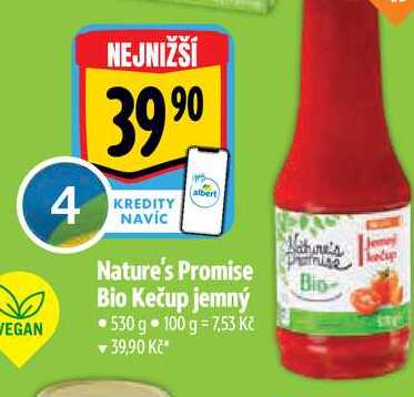   Nature's Promise Bio Kečup jemný 530 g  
