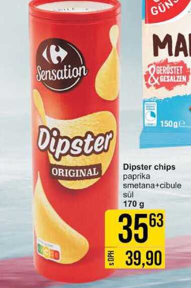 Dipster chips paprika smetana+cibule súl 170 g 