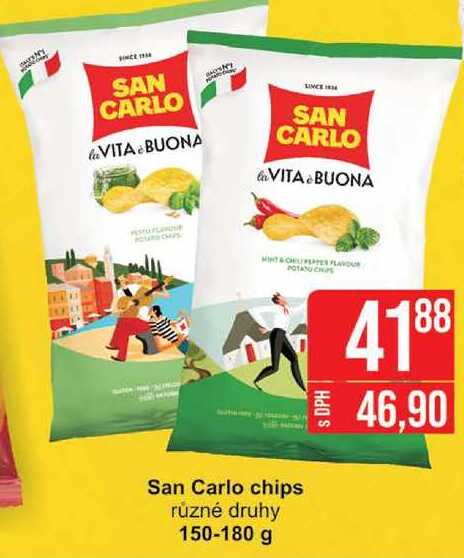 San Carlo chips různé druhy 150-180 g 