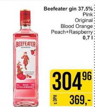 Beefeater gin 37,5% Pink Original: Blood Orange Peach+Raspberry 0,7l