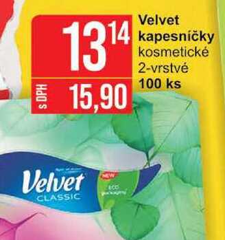 Velvet kapesníčky kosmetické 2-vrstvé 100 ks 