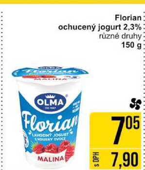 Florian ochucený jogurt 2,3% různé druhy 150 g 
