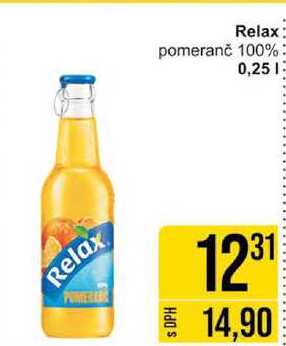 Relax pomeranč 100% 0,25l