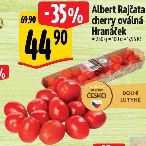 Albert Rajčata cherry oválná Hranáček, 250 g