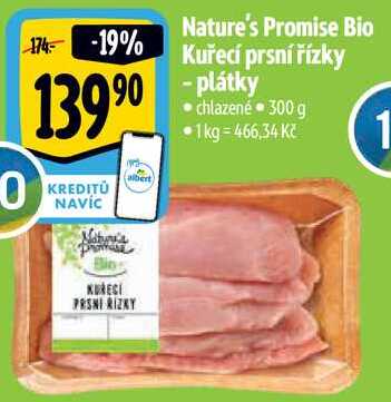 Nature's Promise Bio Kuřecí prsní řízky -plátky, 300 g