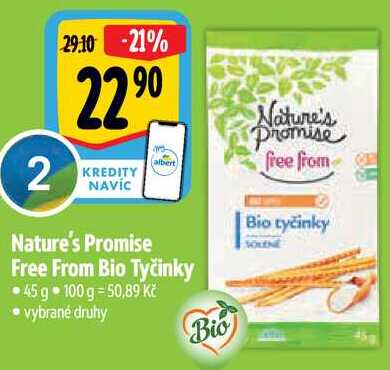 Nature's Promise Free From Bio Tyčinky, 45 g