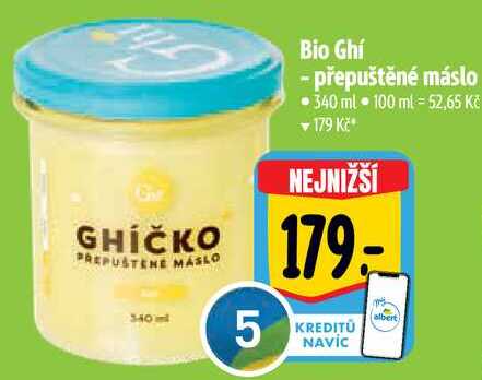 Bio Chí - přepuštěné máslo, 340 ml 