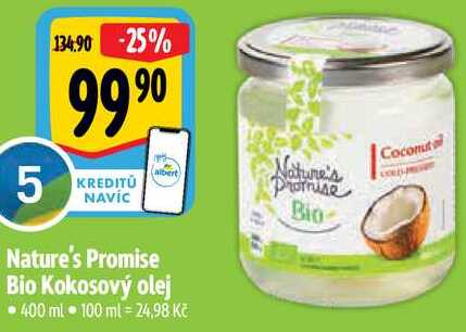 Nature's Promise Bio Kokosový olej, 400 ml 