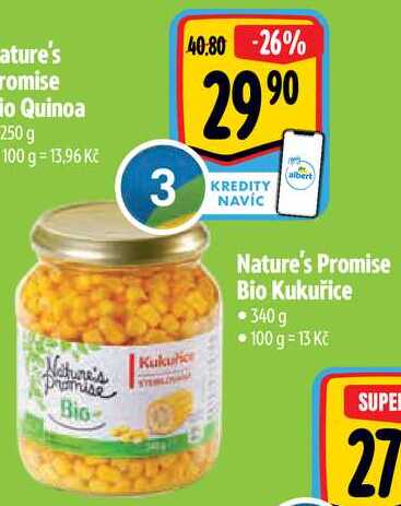Nature's Promise Bio Kukuřice, 340 g 