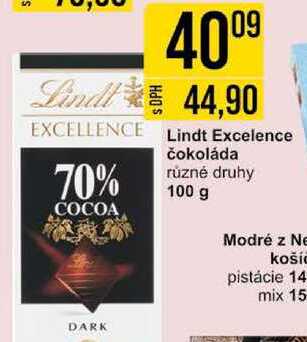 Lindt Excelence čokoláda 70% různé druhy 100 g 