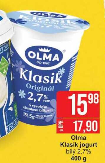 Olma Klasik jogurt bílý 2,7% 400 g 