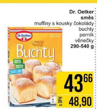 Dr. Oetker směs muffiny s kousky čokolády buchty perník věnečky 290-540g