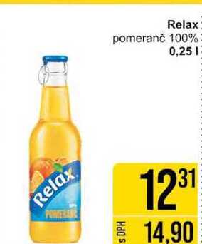 Relax pomeranč 100% 0,25l 