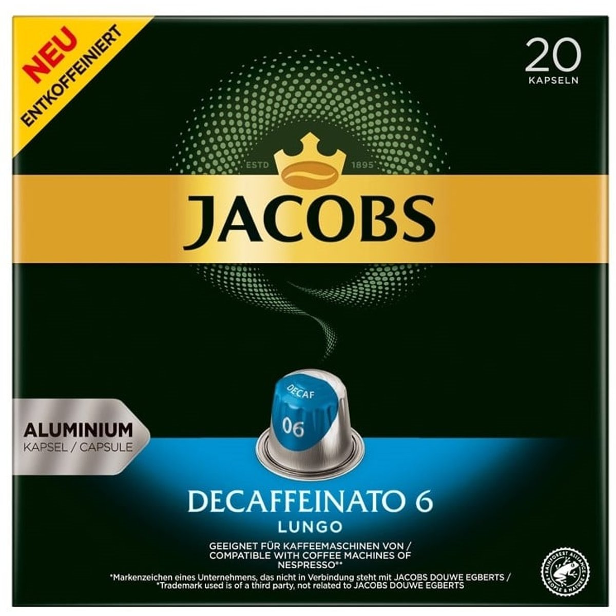 Jacobs Decaffeinato Lungo kávové kapsle