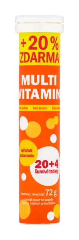 Vitar Šumivé tablety Multivitamin s příchuti pomeranče, doplněk stravy, 24 ks
