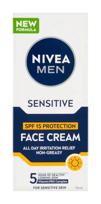 NIVEA Men Ochranný pleťový krém Sensitive SPF15, 75 ml