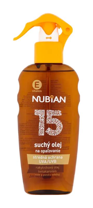 Nubian Suchý olej na opalování SPF15, 200 ml