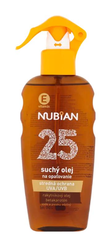 Nubian Suchý olej na opalování SPF25, 200 ml