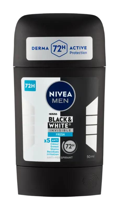 NIVEA Men Antiperspirant tuhý pro muže Black & White Invisible Fresh, 50 ml