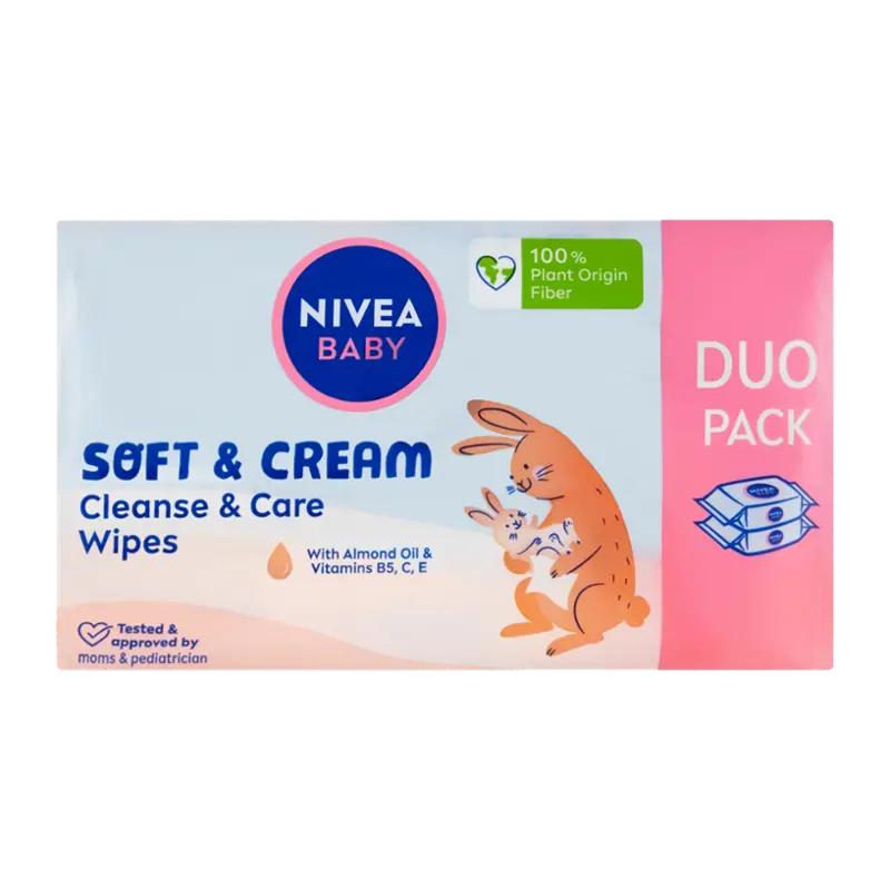 NIVEA Baby Vlhčené ubrousky Soft & Cream, 114 ks