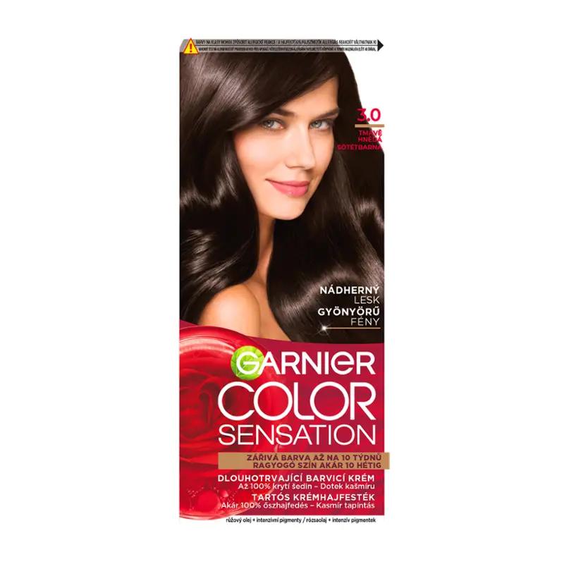 Garnier Barva na vlasy Color Sensation 3 .0 tmavě hnědá, 1 ks