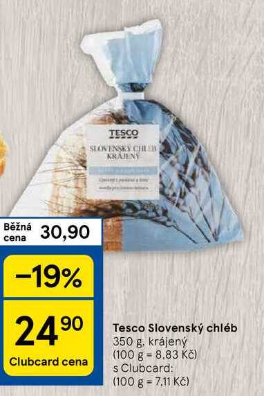 Tesco Slovenský chléb, 350 g. krájený 