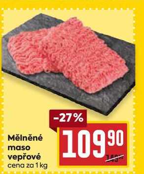 Mělněné maso vepřové cena za 1 kg