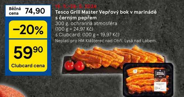 Tesco Grill Master Vepřový bok v marinádě, 300 g