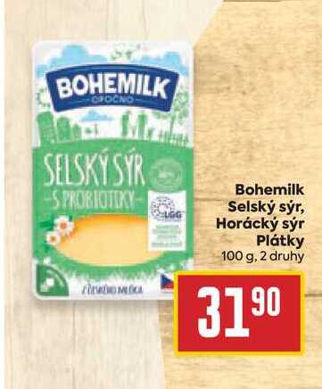 Bohemilk Selský sýr, Horácký sýr Plátky 100g
