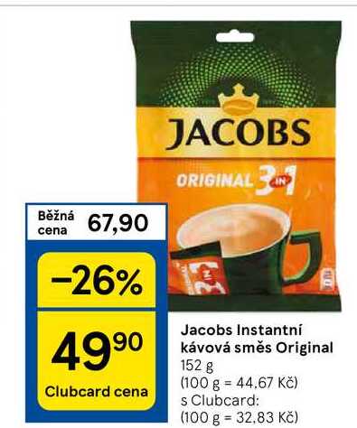 Jacobs Instantní kávová směs Original, 152 g 