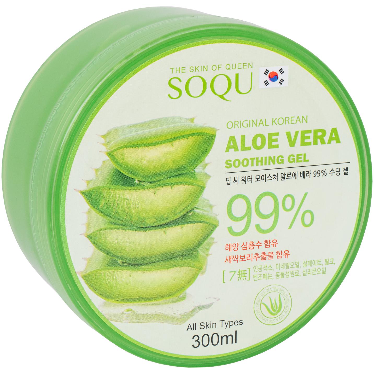 Soqu Aloe Vera, aloe gel na obličej, tělo a vlasy, 300 ml