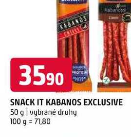 Snack it kabanos exclusive 50 g vybrané druhy