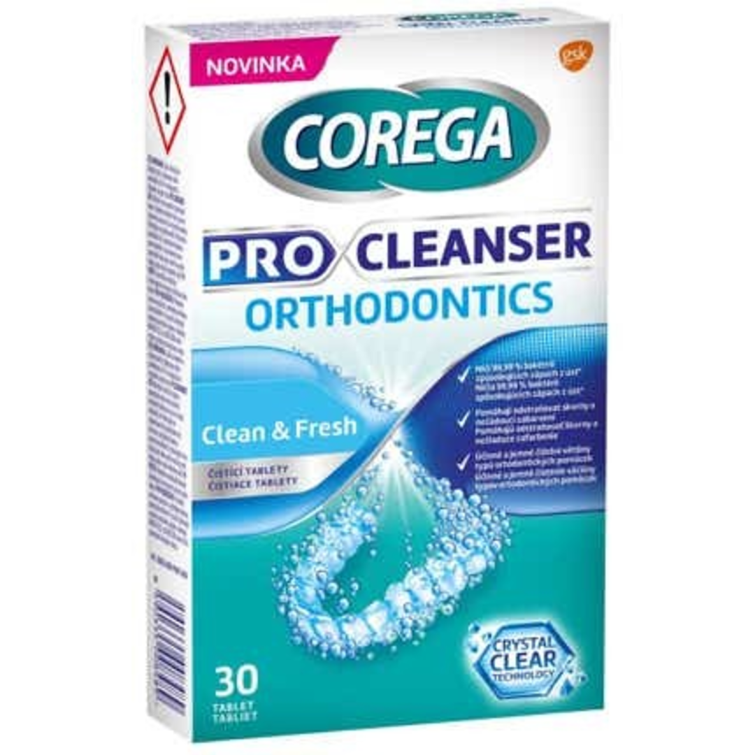 Corega Čisticí tablety Pro Cleanser Orthodontics Clean & Fresh