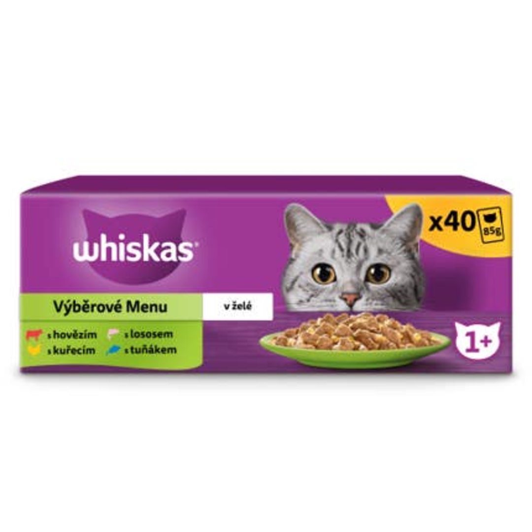 Whiskas Kapsičky výběrové menu v želé pro dospělé kočky 40x85g