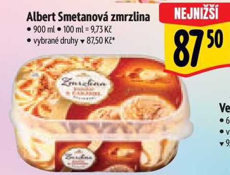 Albert Smetanová zmrzlina, 900 ml