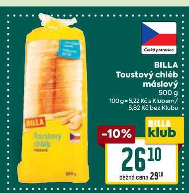 BILLA Toustový chléb máslový 500 g