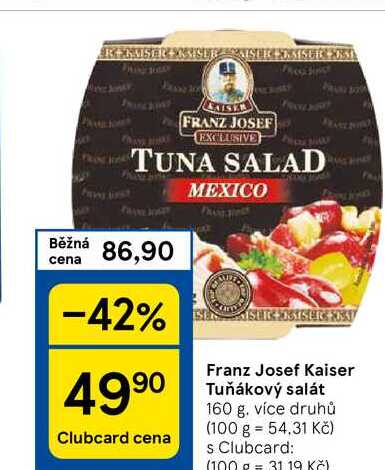 Franz Josef Kaiser Tuňákový salát, 160 g. více druhů