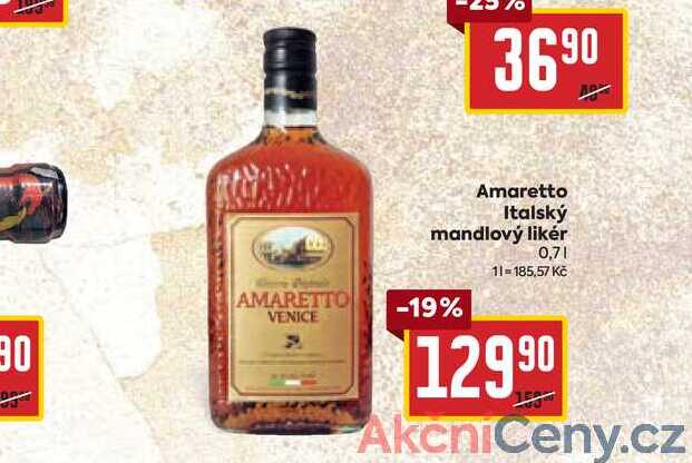 Amaretto Italský mandlový likér 0,7l
