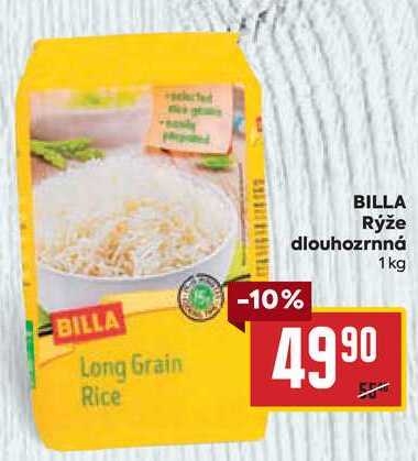 BILLA Rýže dlouhozrnná 1kg
